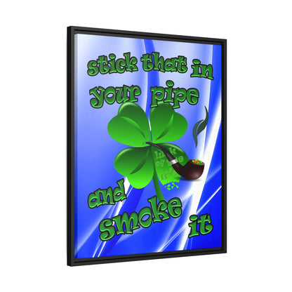 stick that in your pipe and smoke it - framed canvas art (blue-white wave)