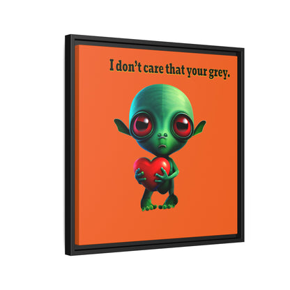 I don't care that your grey - framed canvas art (orange)
