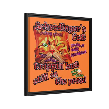 schrodinger's cat - framed canvas art (crusta)