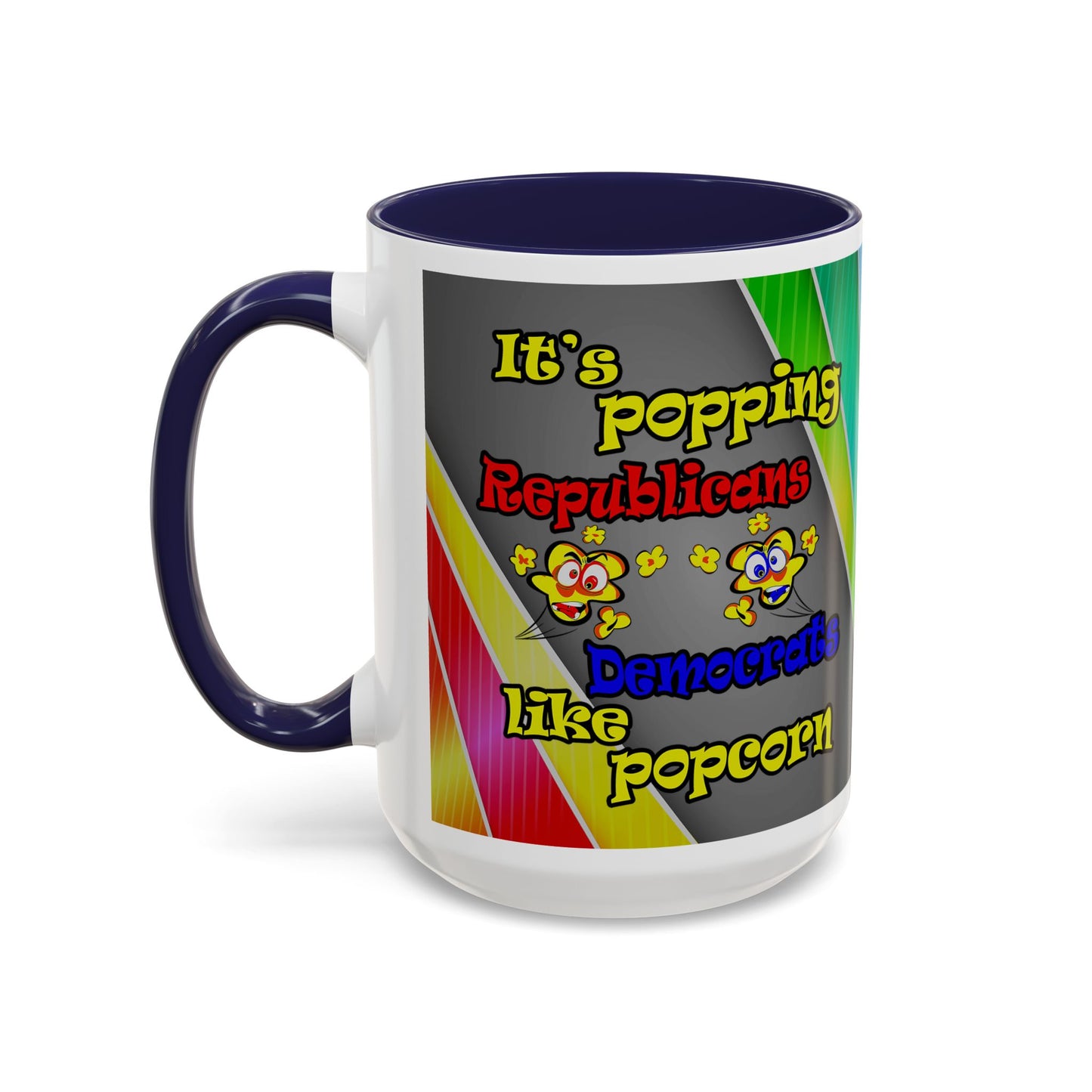 popping like popcorn - Accent Mug (rainbow split)