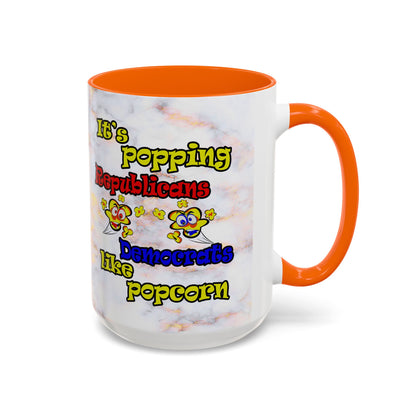 popping like popcorn - Accent Mug (white marble)