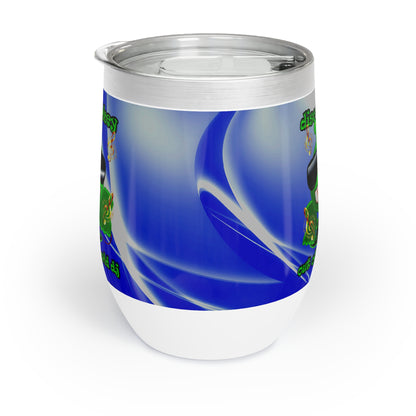disc jockey - Chill Wine Tumbler (blue-white wave)