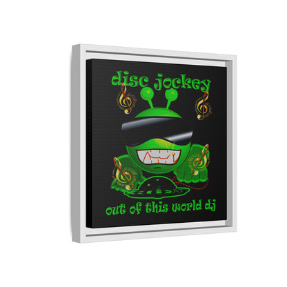 disc jockey - framed canvas art (black)