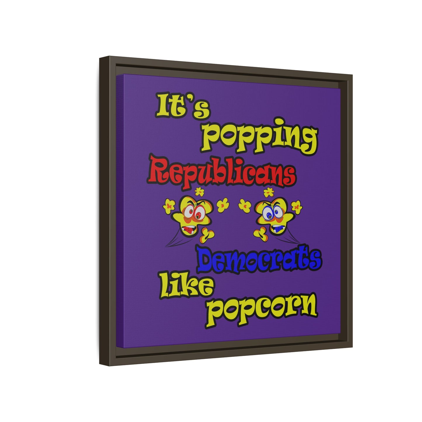 popping like popcorn - framed canvas art (purple)
