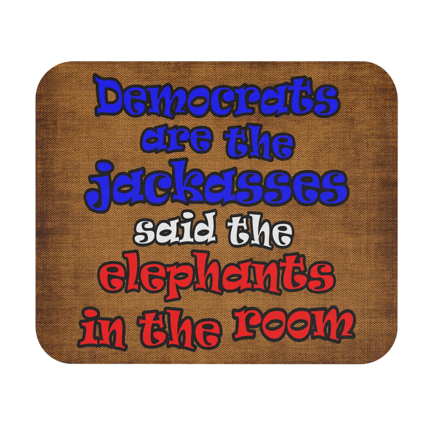donkeys and elephants - Mouse Pad (Rectangle) (brown papyrus)