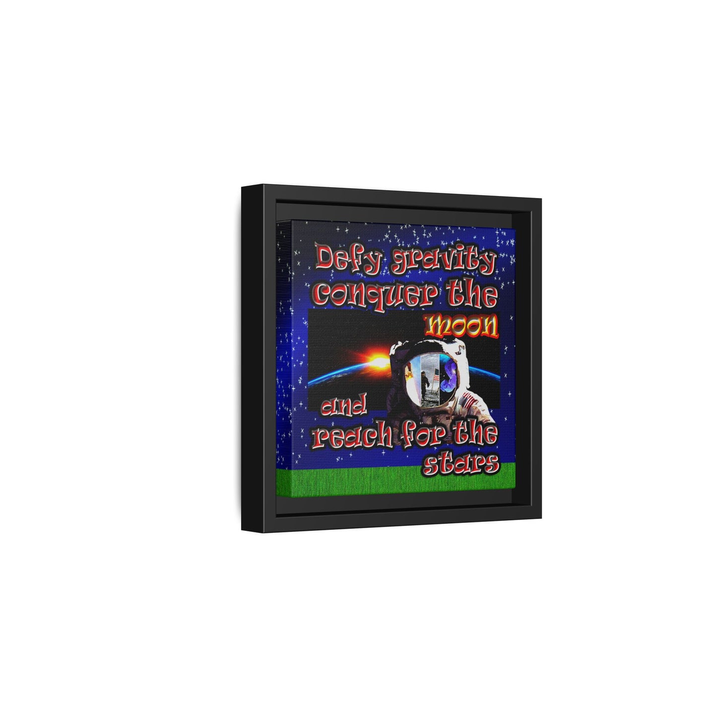 defy conquer reach - framed canvas art ('snoops' background)
