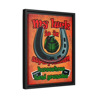 my luck - framed canvas art (burnt orange)