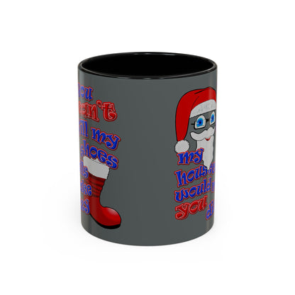 santa's shoes - Accent Mug (dark grey)