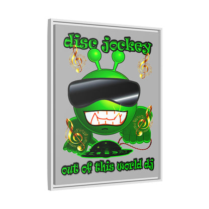 disc jockey - framed canvas art (light grey)