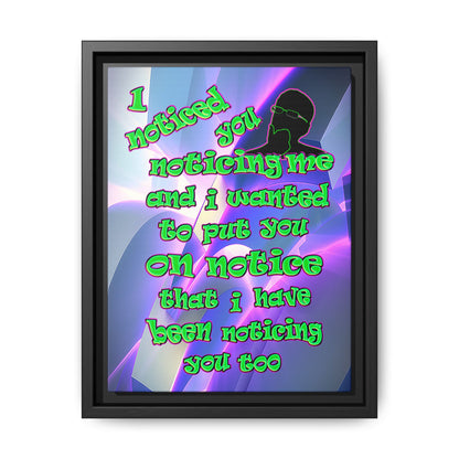 noticed you noticing - framed canvas art (grey-pink wave)