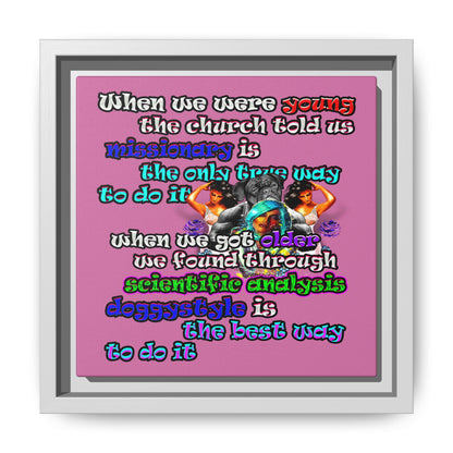 doggystyle - framed canvas art (light pink)