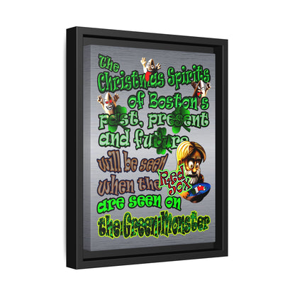 christmas spirits of boston - framed canvas art (brushed nickel)