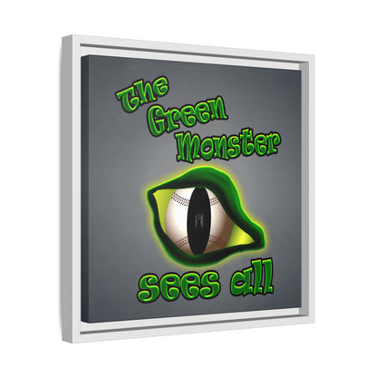 green monster - framed canvas art (grey-light grey)