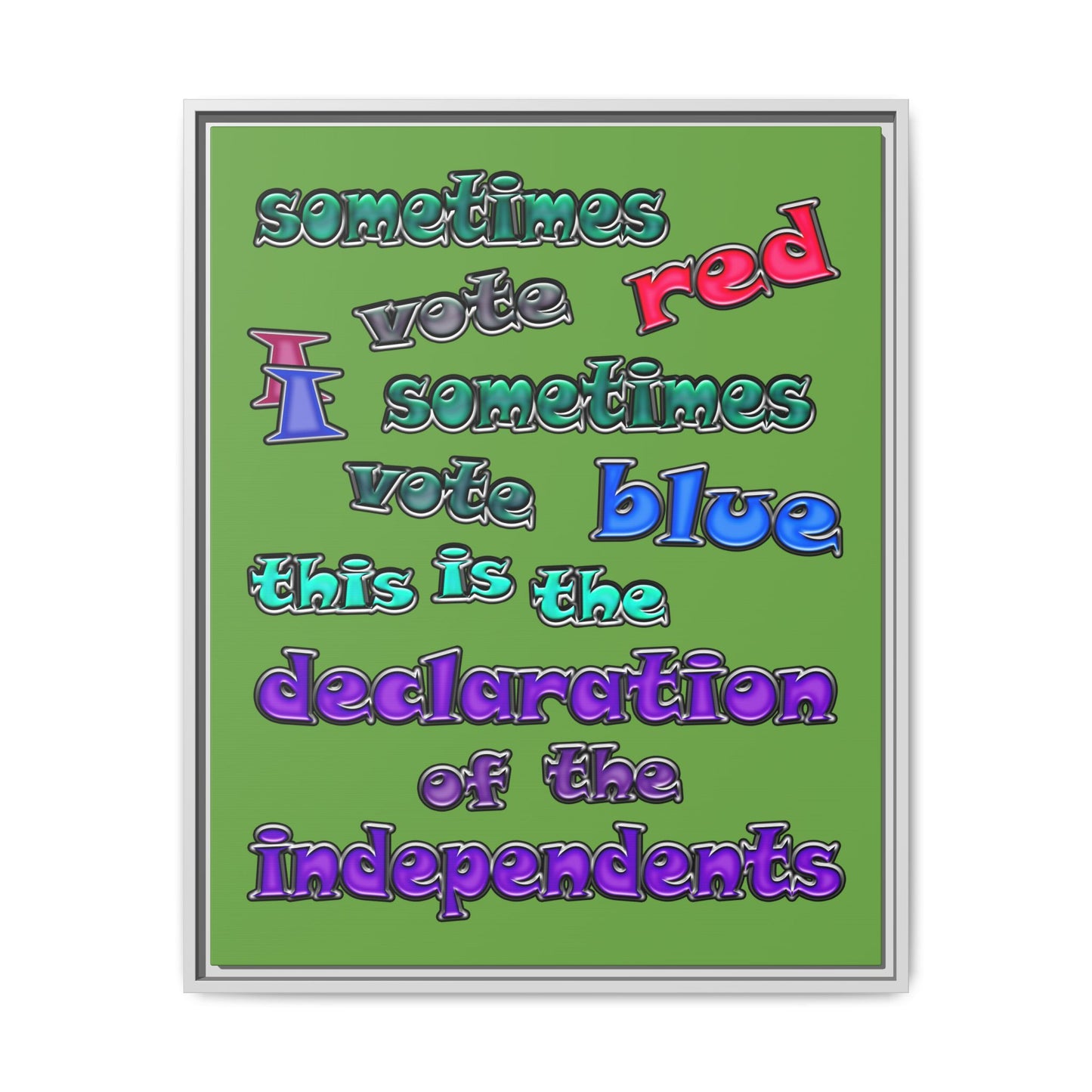 declaration of the independents - framed canvas art (green)