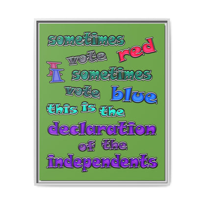 declaration of the independents - framed canvas art (green)