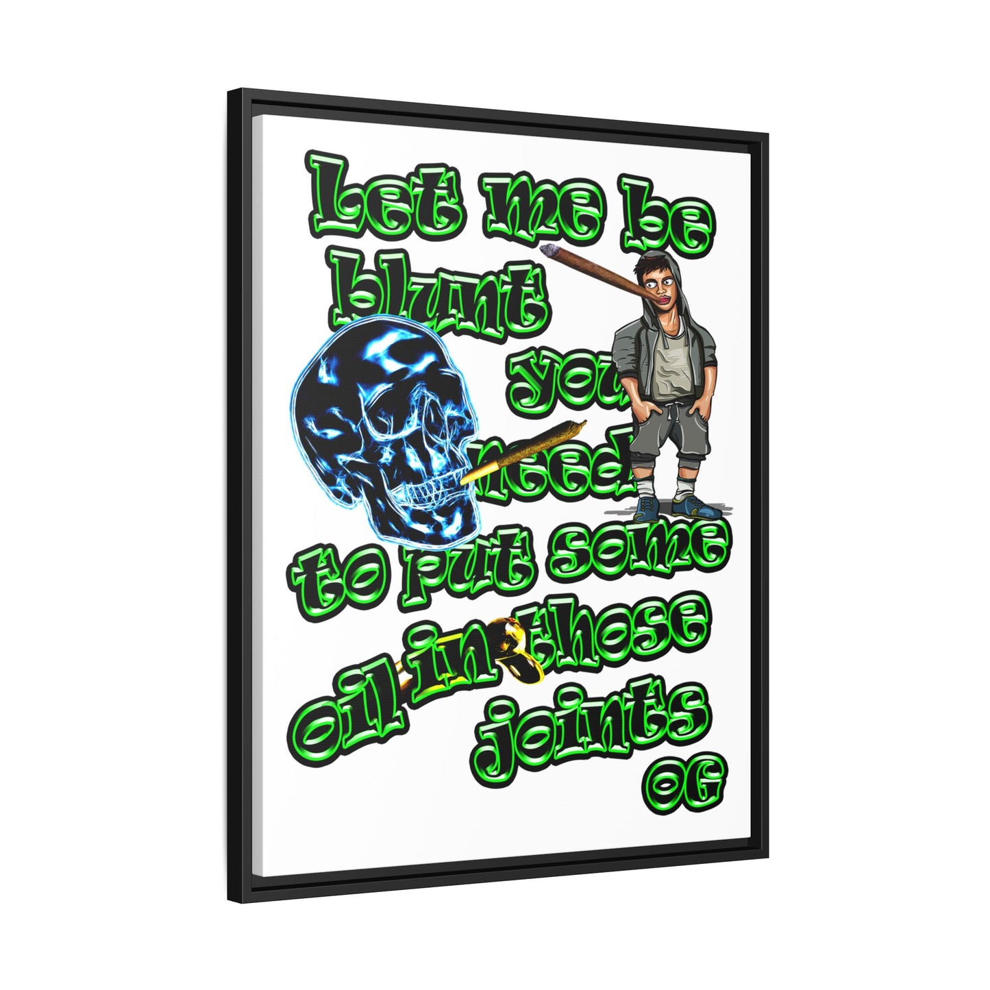 og - framed canvas art (white)