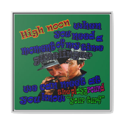 high noon - framed canvas art (dark green)