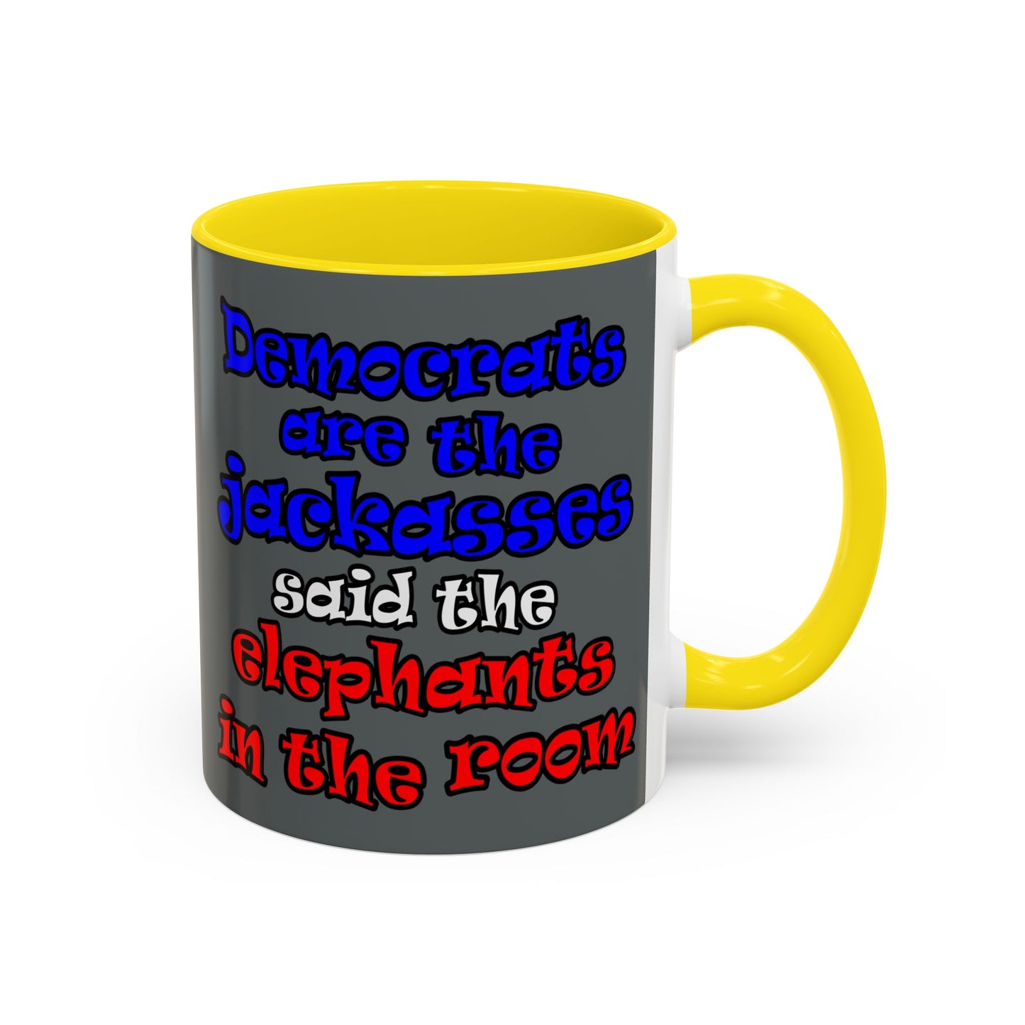 donkeys and elephants - Accent Mug (dark grey)