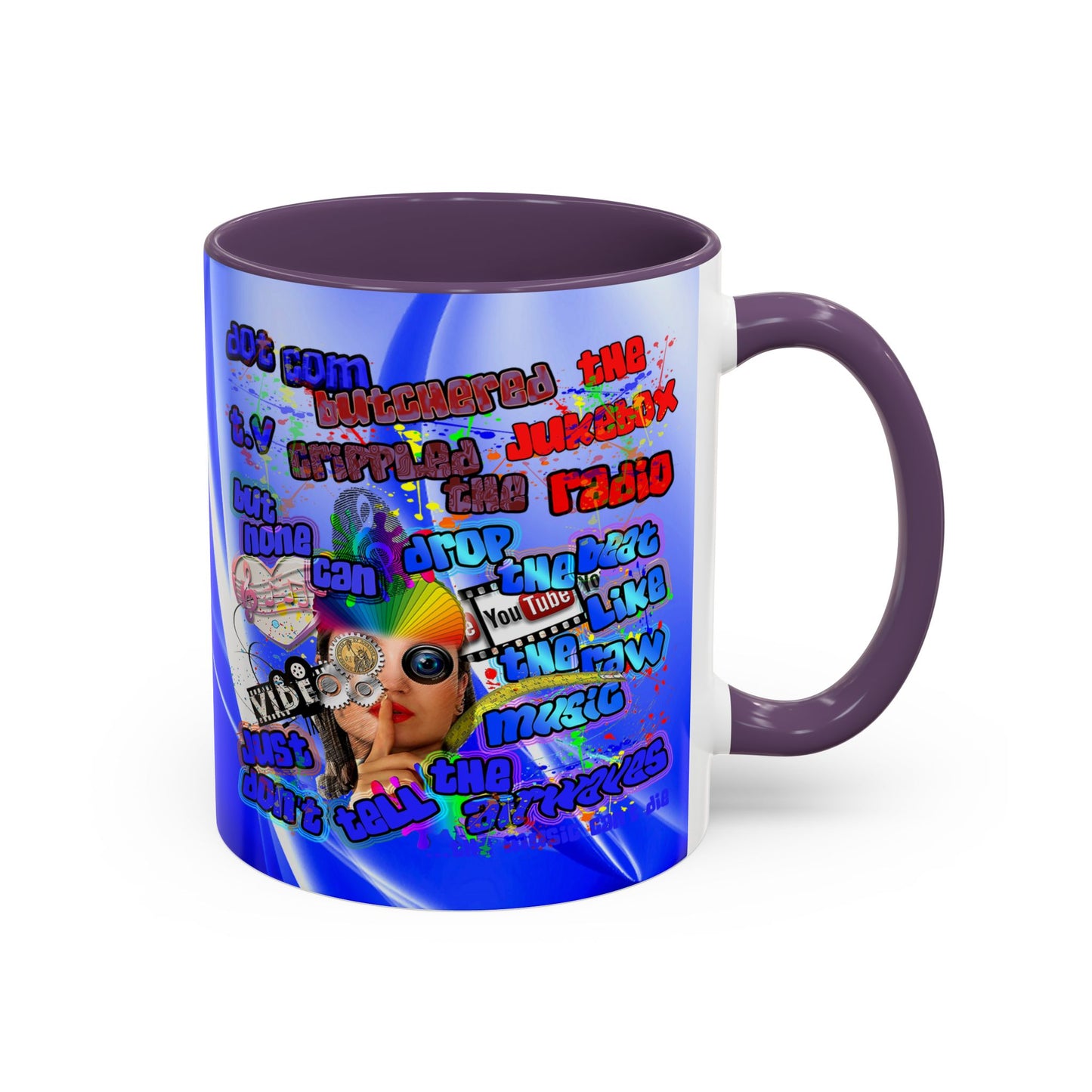 drop the beat - Accent Mug (blue-white wave)