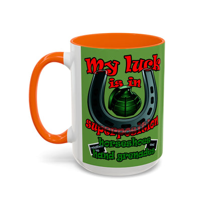 my luck - Accent Mug (green)