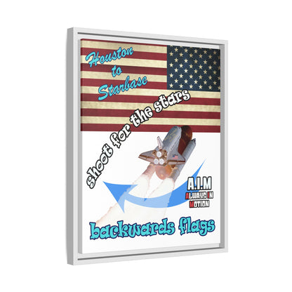 shoot for the stars - framed canvas art (white)