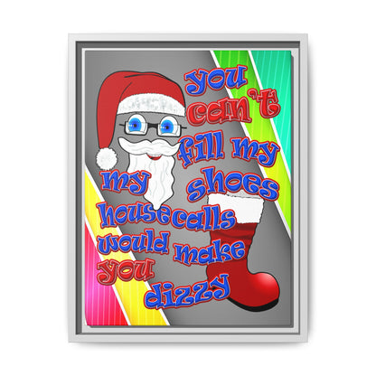 santa's shoes - framed canvas art (rainbow split)
