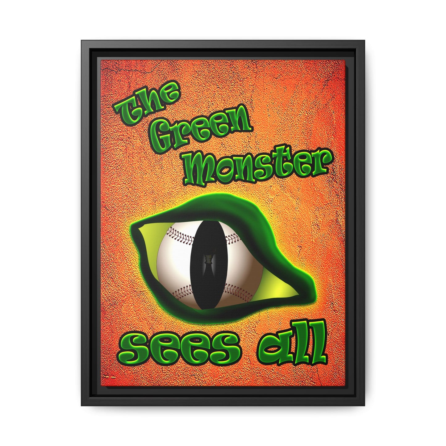 green monster - framed canvas art (burnt orange)