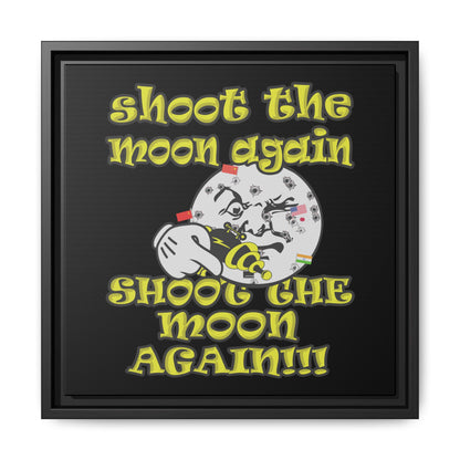 shoot the moon again - framed canvas art (black)