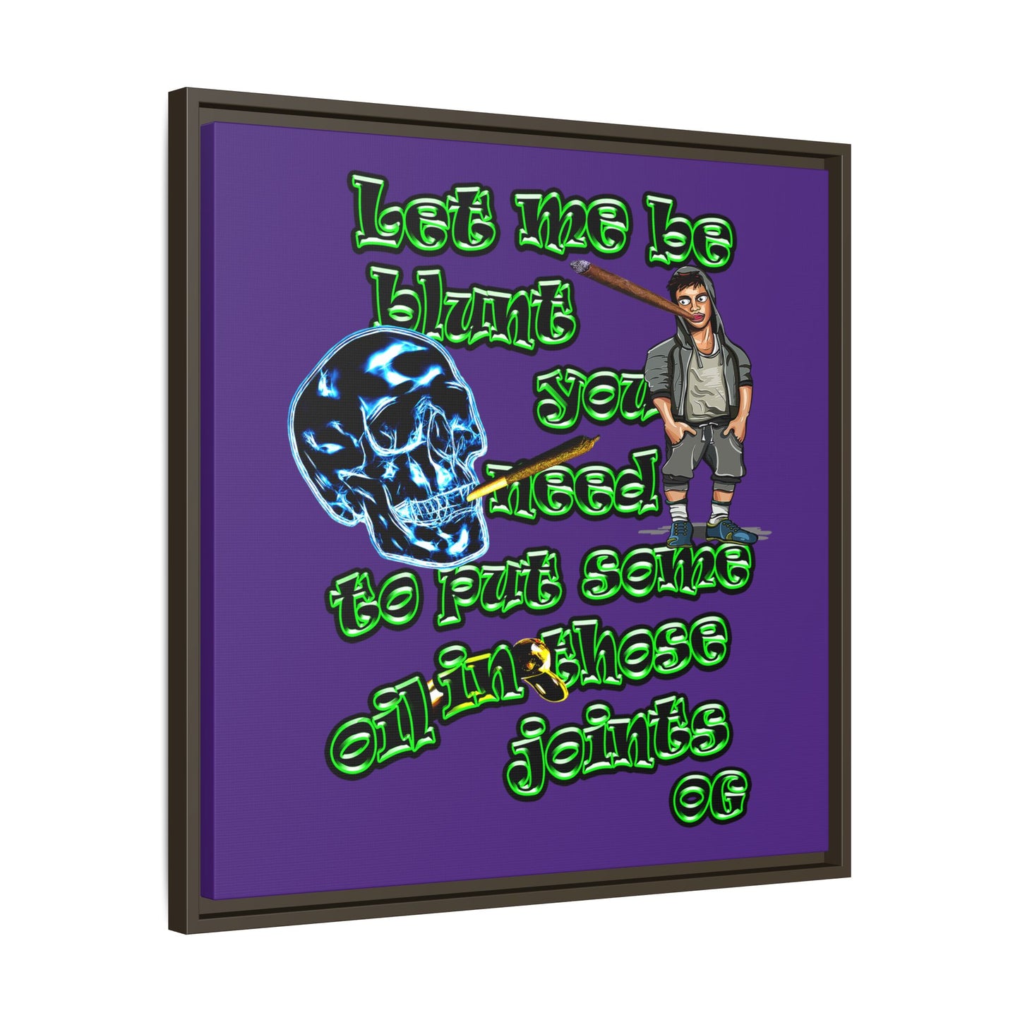 og - framed canvas art (purple)