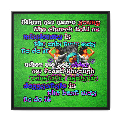 doggystyle - framed canvas art (green turf)