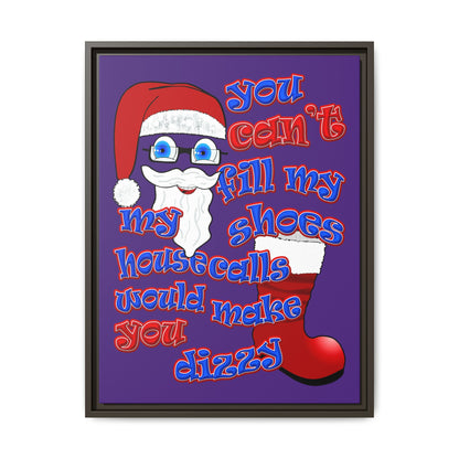 santa's shoes - framed canvas art (purple)