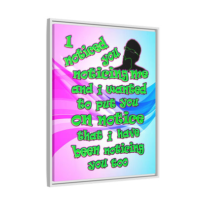 noticed you noticing - framed canvas art (light blue-pink wave)