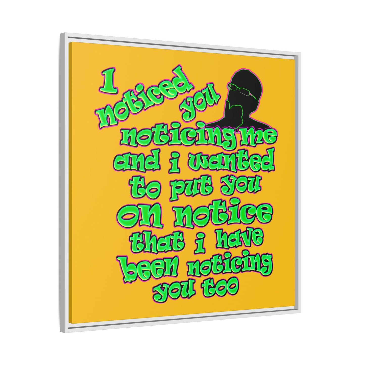 noticed you noticing - framed canvas art (yellow)