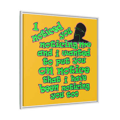 noticed you noticing - framed canvas art (yellow)