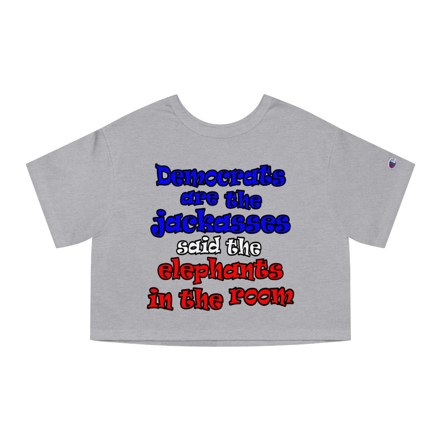 donkeys and elephants - Champion Women's Heritage Cropped T-Shirt