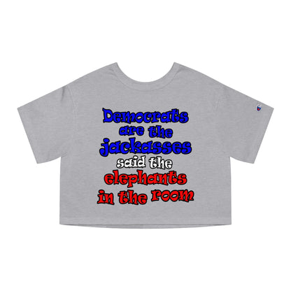 donkeys and elephants - Champion Women's Heritage Cropped T-Shirt