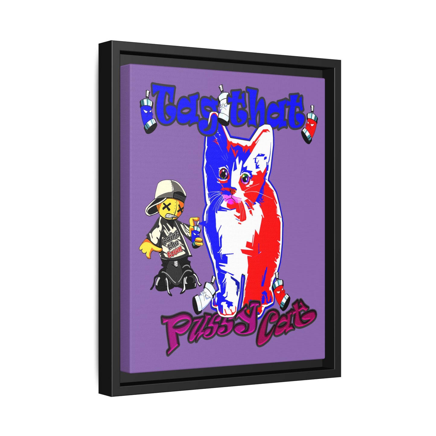 tag that - framed canvas art (light purple)