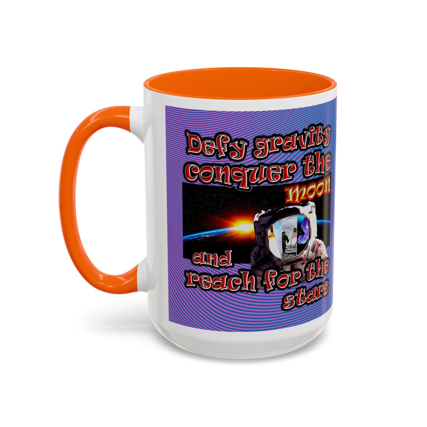 defy conquer reach - Accent Mug (light blue-purple wave)