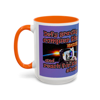 defy conquer reach - Accent Mug (light blue-purple wave)