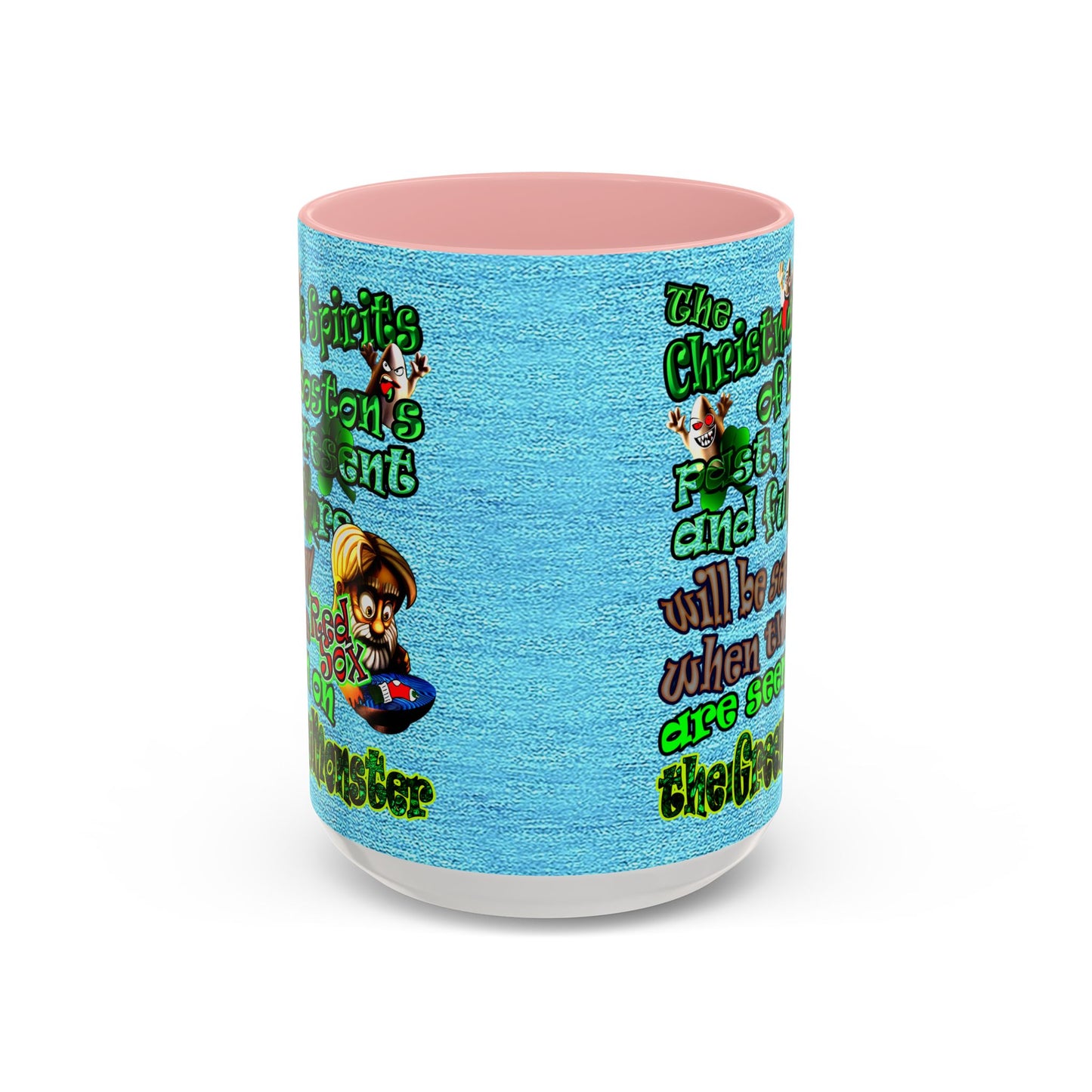 christmas spirits of boston - Accent Mug (faded blue)