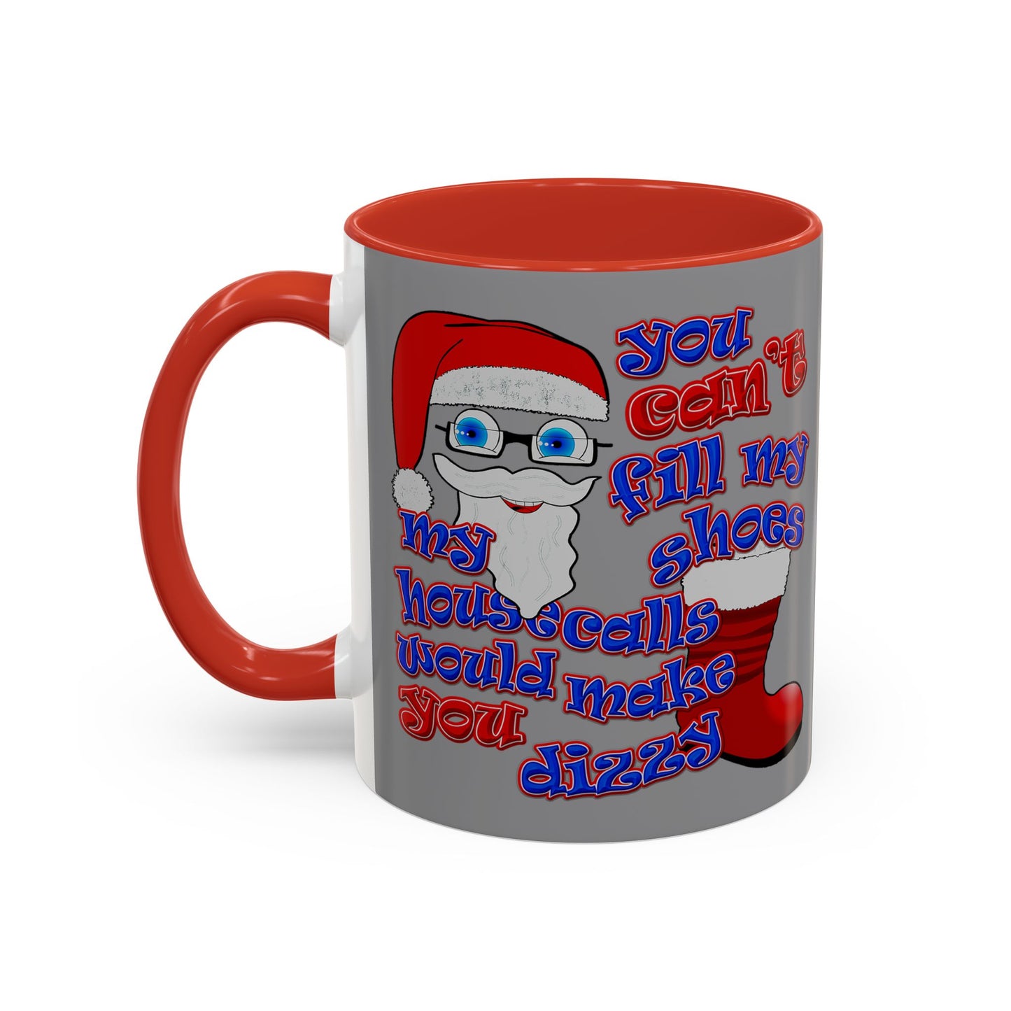 santa's shoes - Accent Mug (grey)
