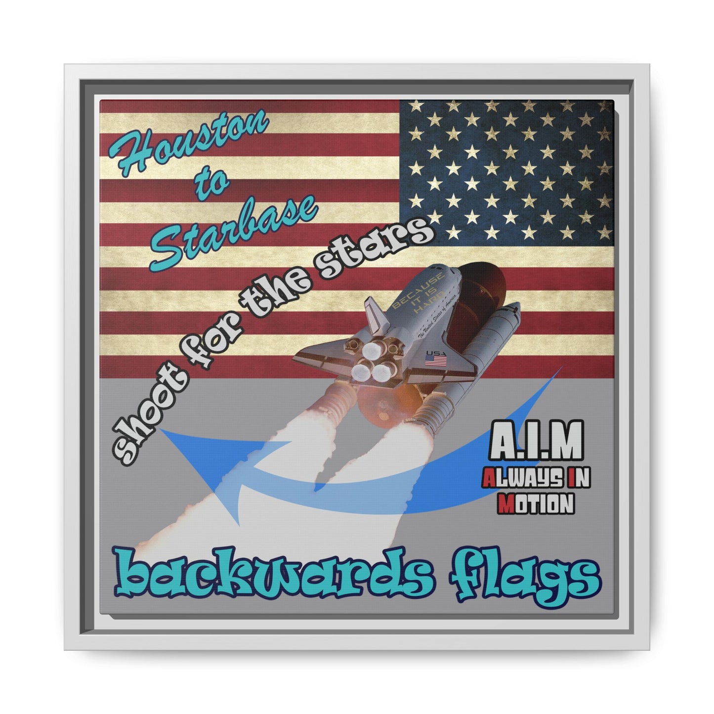 shoot for the stars - framed canvas art (grey)