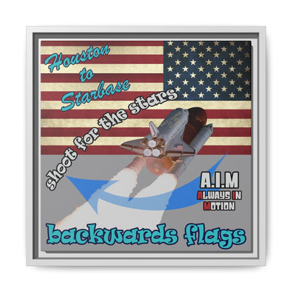 shoot for the stars - framed canvas art (grey)