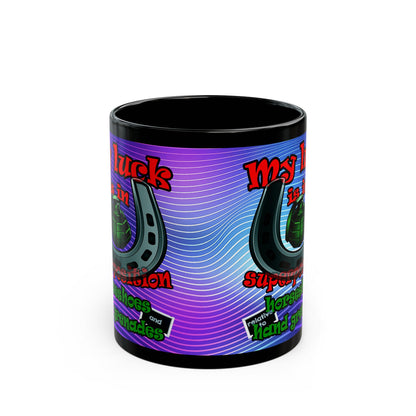 my luck - Black Mug (purple wave)