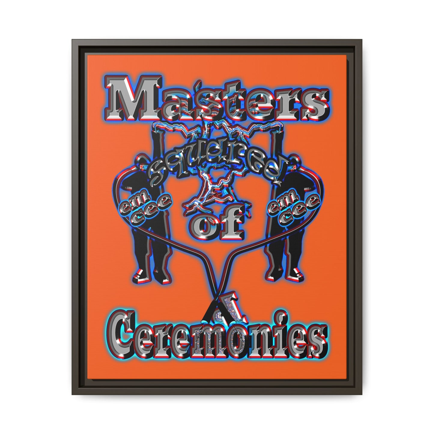 em cee squared - framed canvas art (orange)