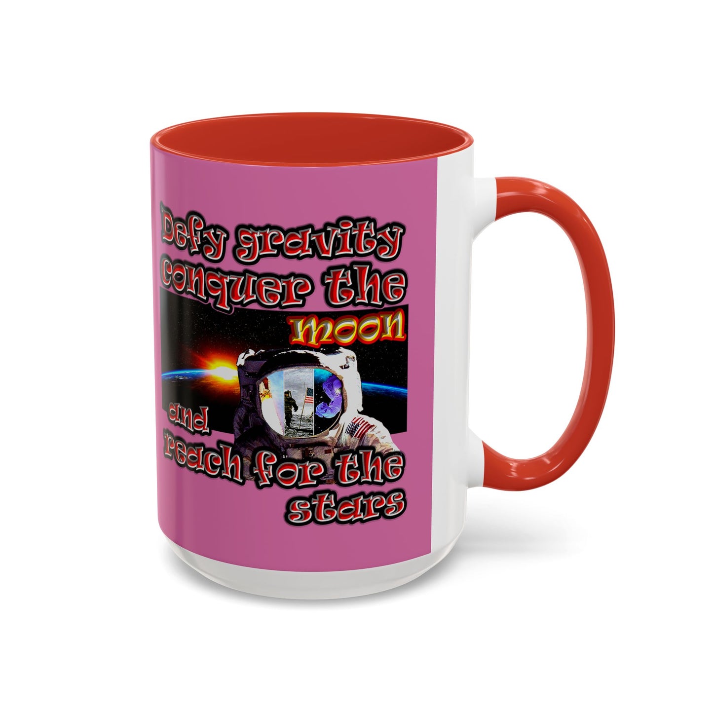 defy conquer reach - Accent Mug (light pink)