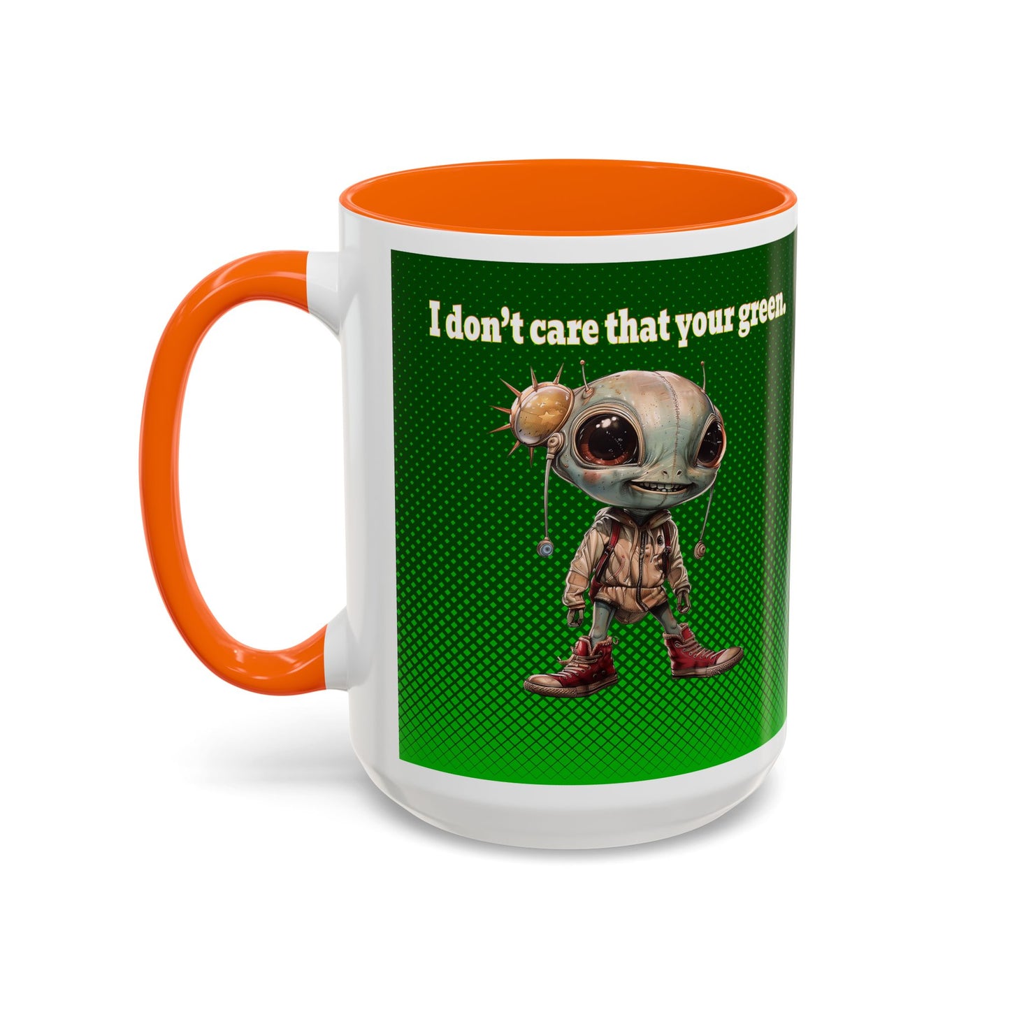 I don't care that your grey - Accent Mug (logo green)
