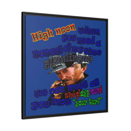 high noon - framed canvas art (dark blue)