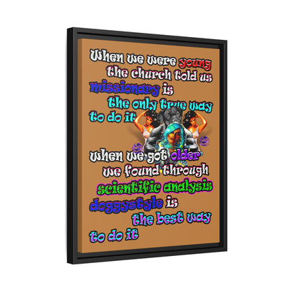doggystyle - framed canvas art (light brown)