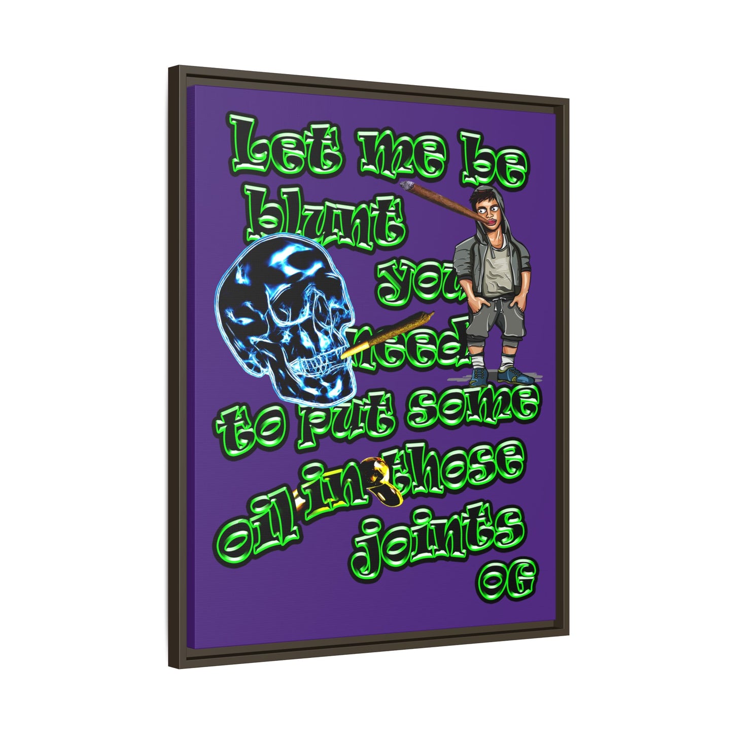 og - framed canvas art (purple)